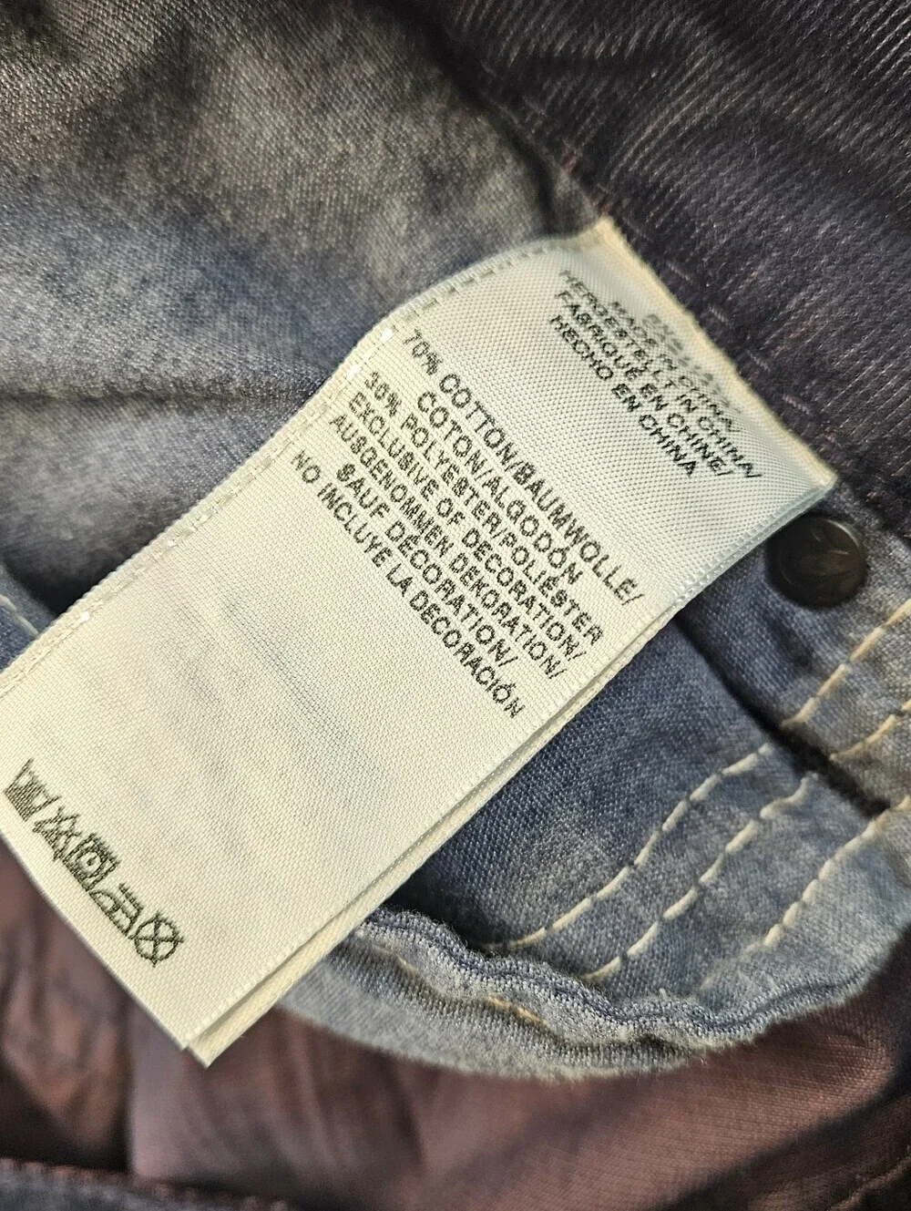True Religion Men's Geno Relaxed Slim Fit Corduroy Flap Pocket Pants SZ 42 X 34
